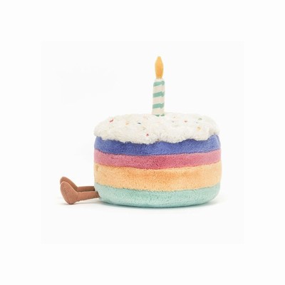 Jellycat Rainbow Birthday Cake UK | 08264LSGB